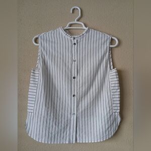 Pomandere Sleeveless Button-Down Shirt Size 6